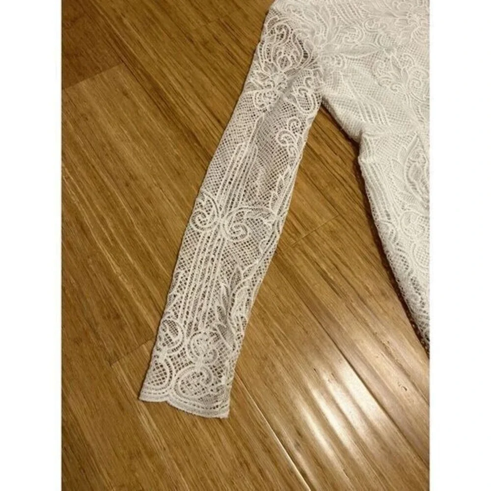 Pretty little thing sz 10 bodycon white crochet lace girlhoodcore romantic Fairy